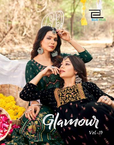 Glamour Vol 10 By Blue Hills Embroidery And Gold Printed Gowns